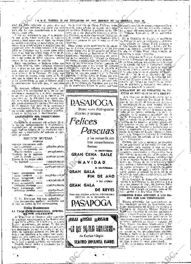 ABC MADRID 23-12-1947 página 22