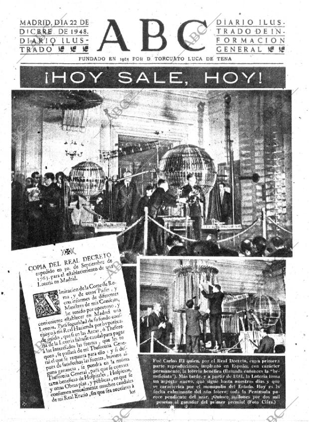 ABC MADRID 22-12-1948 página 1