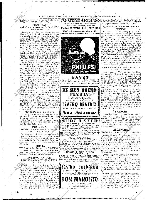 ABC MADRID 08-02-1949 página 12