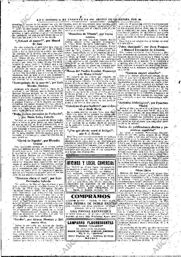 ABC MADRID 13-02-1949 página 22