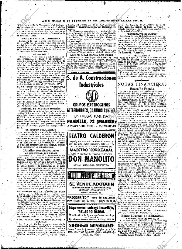 ABC MADRID 15-02-1949 página 14