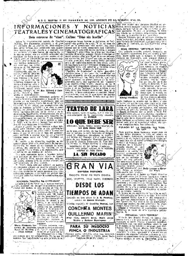ABC MADRID 15-02-1949 página 21