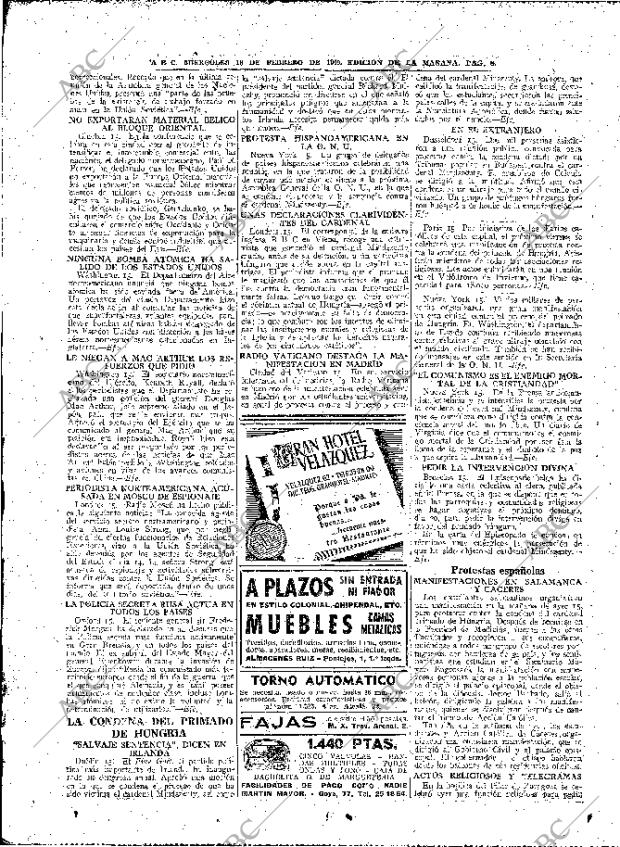 ABC MADRID 16-02-1949 página 8