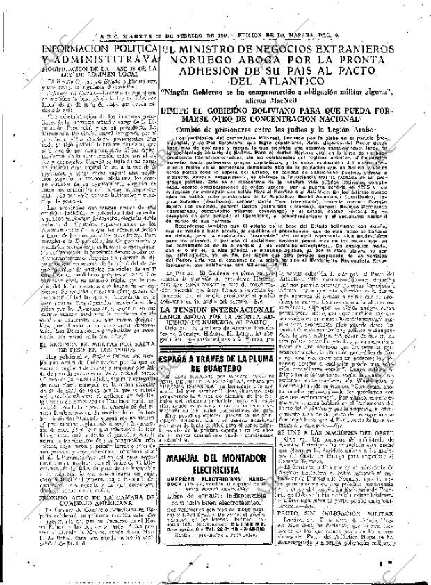 ABC MADRID 22-02-1949 página 9