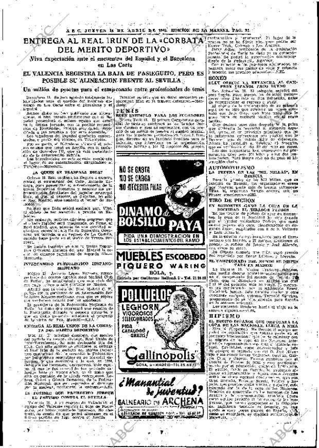 ABC MADRID 14-04-1949 página 21