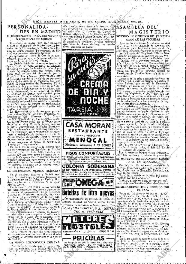 ABC MADRID 19-04-1949 página 20