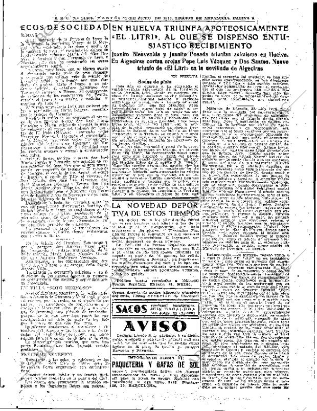 ABC SEVILLA 14-06-1949 página 9