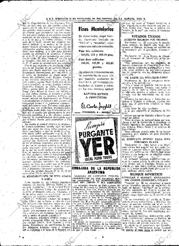 ABC MADRID 16-11-1949 página 8