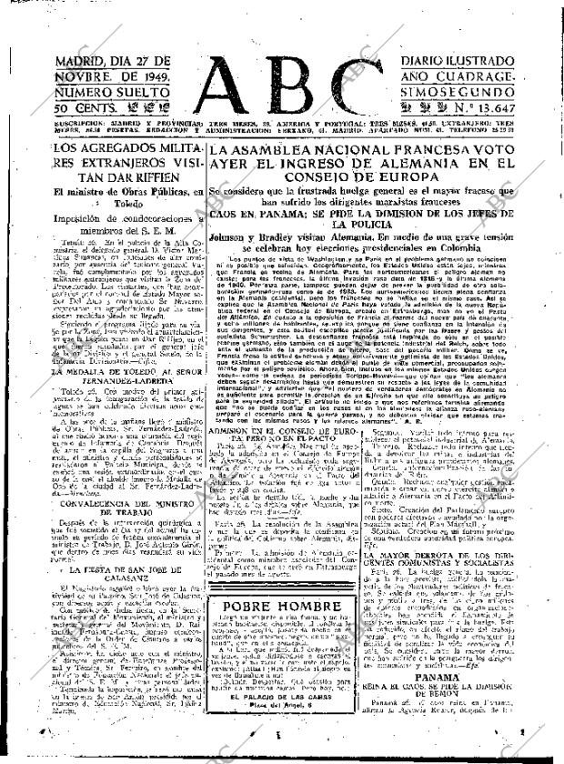 ABC MADRID 27-11-1949 página 15