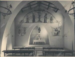 Detalle del altar mayor de la iglesia de Gimenells, en Lérida