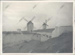 Molinos de viento en el campo de Criptana