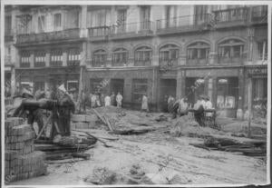 Obras de reforma de la puerta del sol