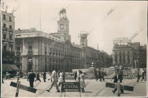 Obras de reforma de la puerta del sol en 1950