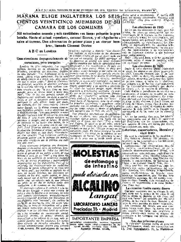 ABC SEVILLA 22-02-1950 página 9