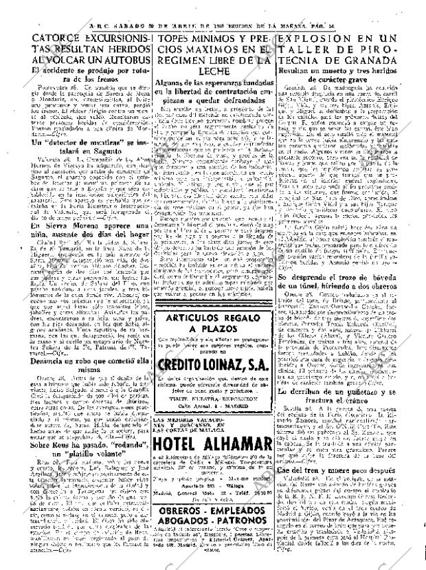 ABC MADRID 29-04-1950 página 14