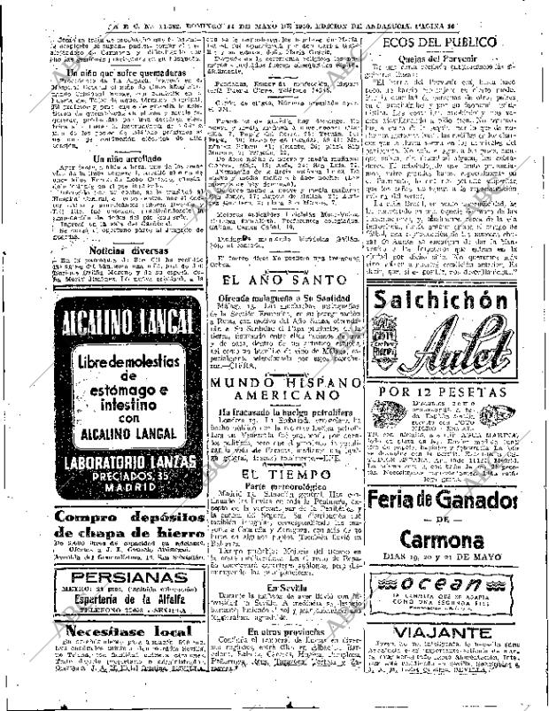 ABC SEVILLA 14-05-1950 página 16