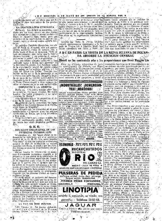 ABC MADRID 24-05-1950 página 9