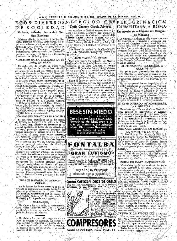 ABC MADRID 14-07-1950 página 18