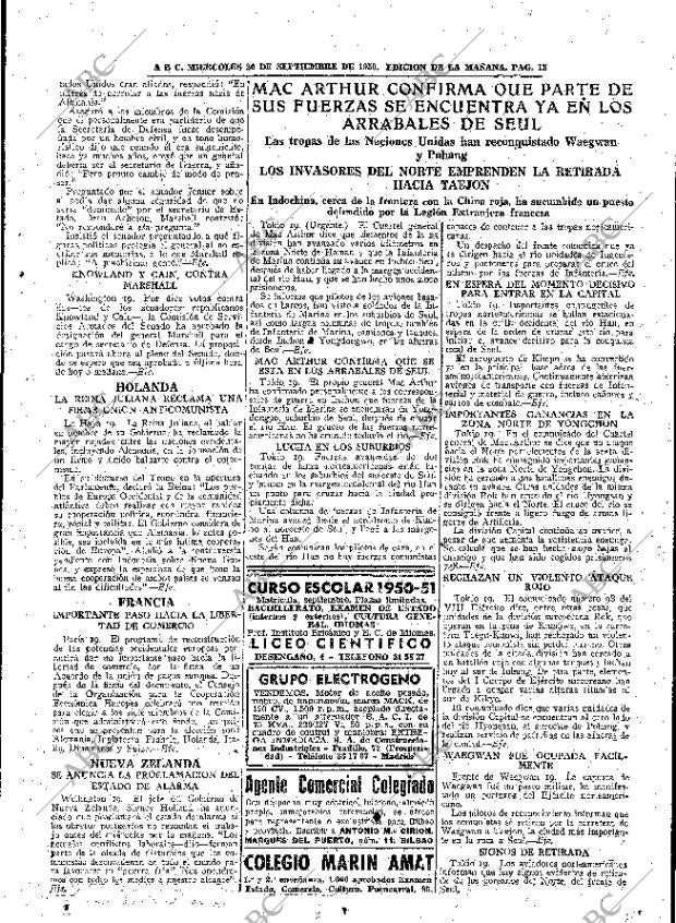 ABC MADRID 20-09-1950 página 13