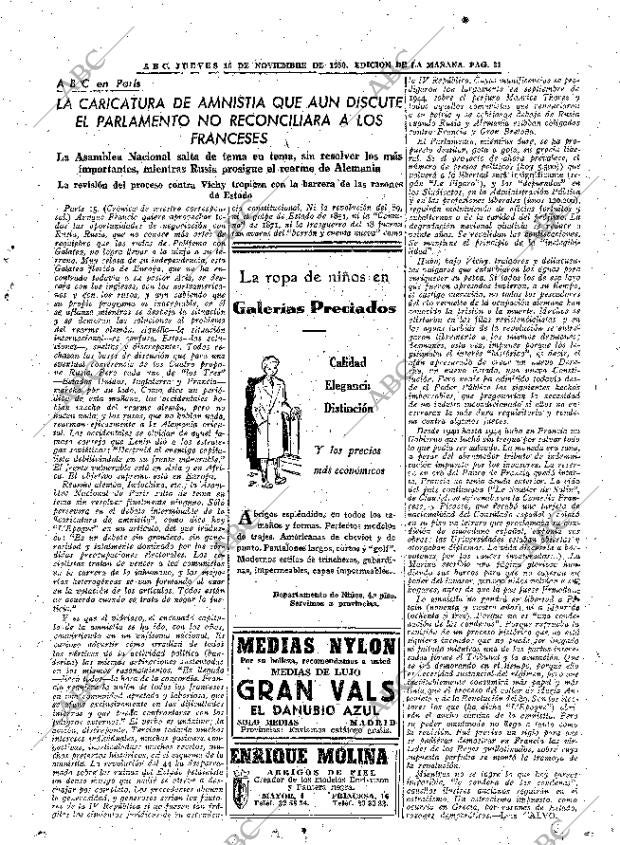 ABC MADRID 16-11-1950 página 21