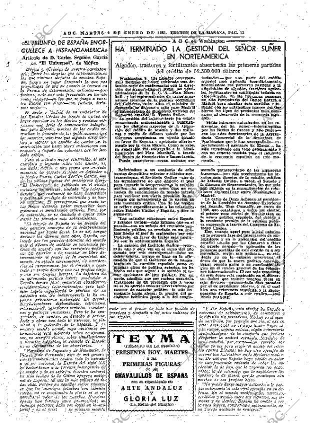 ABC MADRID 09-01-1951 página 13