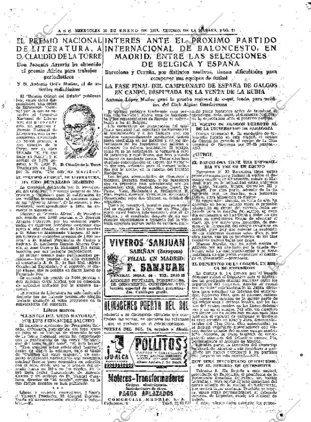 ABC MADRID 10-01-1951 página 21