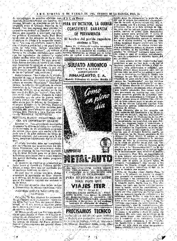 ABC MADRID 13-01-1951 página 14
