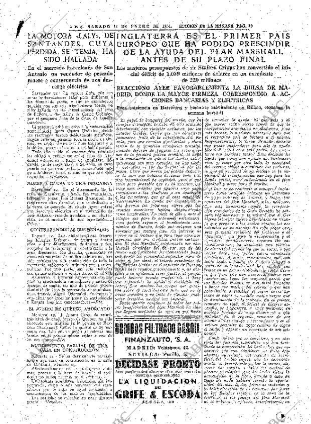 ABC MADRID 13-01-1951 página 19