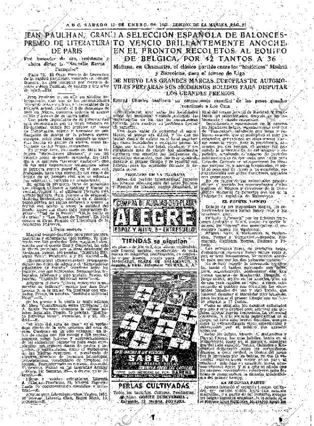 ABC MADRID 13-01-1951 página 23