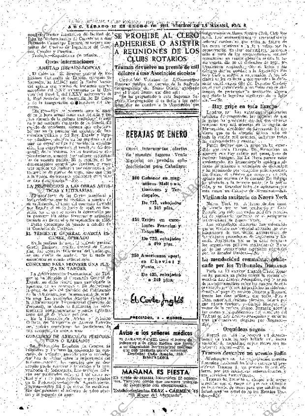 ABC MADRID 13-01-1951 página 8