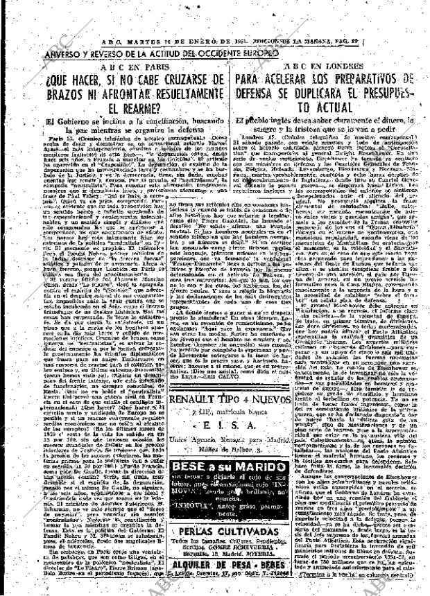 ABC MADRID 16-01-1951 página 19