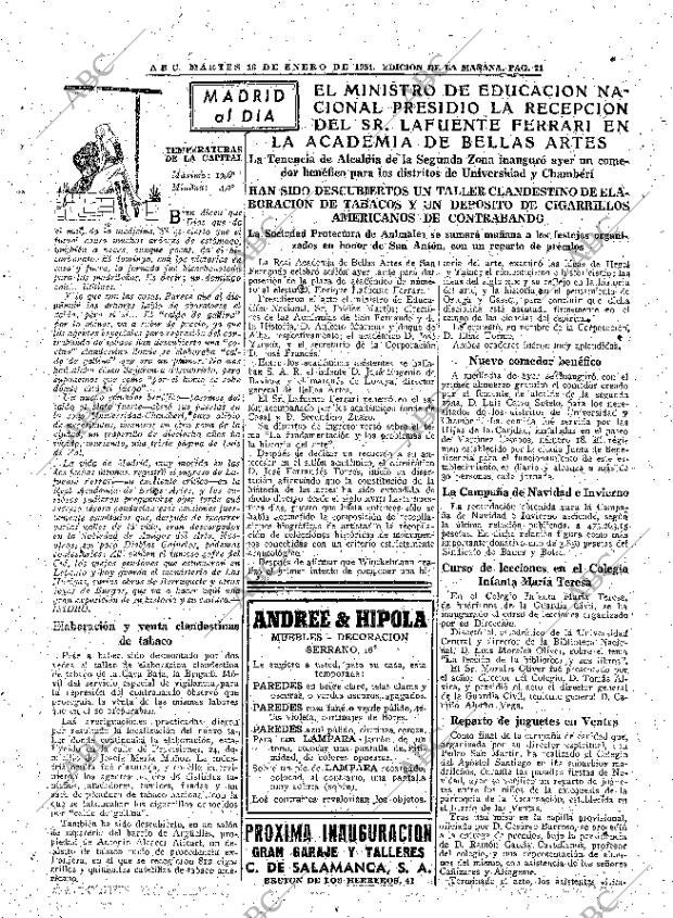 ABC MADRID 16-01-1951 página 21