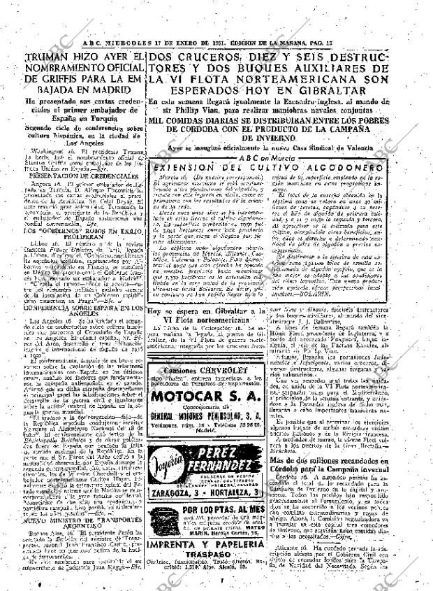 ABC MADRID 17-01-1951 página 13
