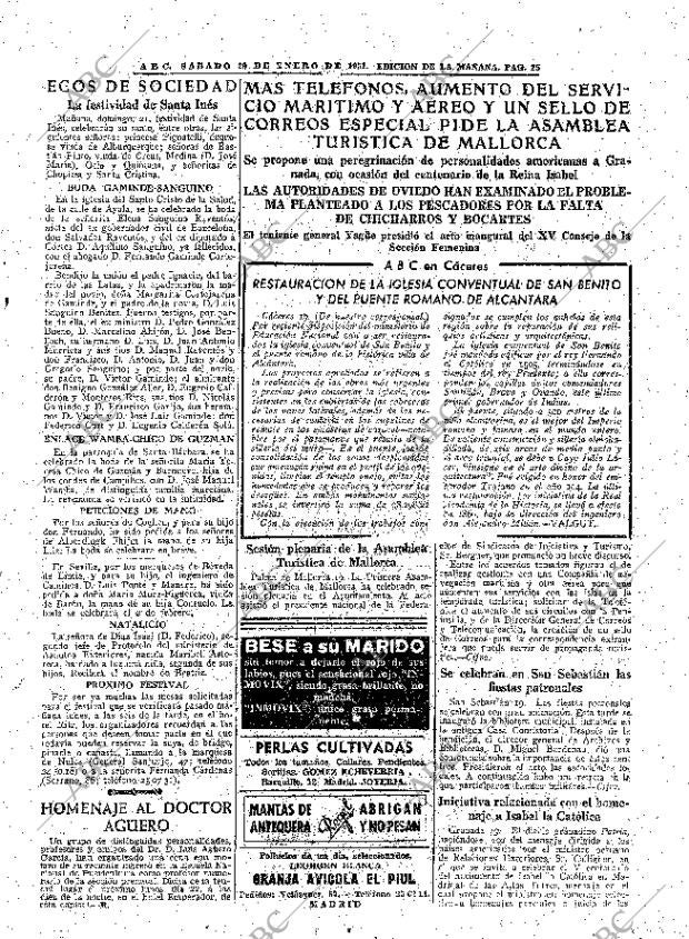 ABC MADRID 20-01-1951 página 25
