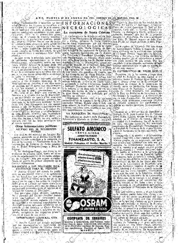 ABC MADRID 23-01-1951 página 20
