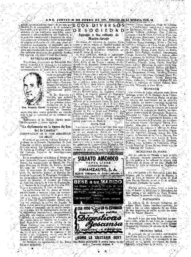 ABC MADRID 25-01-1951 página 14