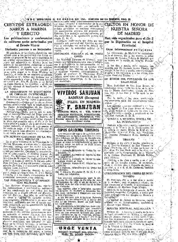 ABC MADRID 31-01-1951 página 12