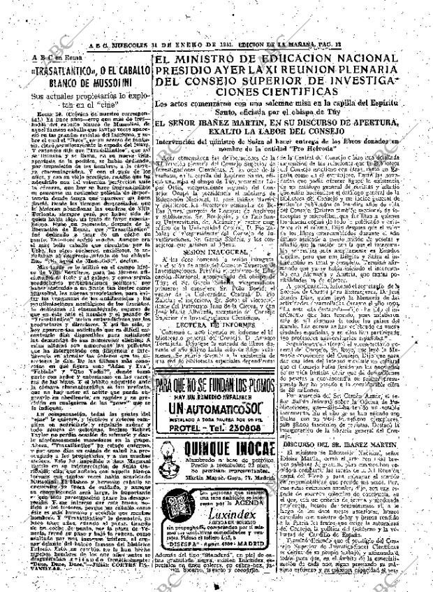 ABC MADRID 31-01-1951 página 15