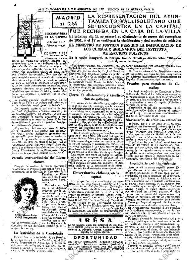 ABC MADRID 02-02-1951 página 21