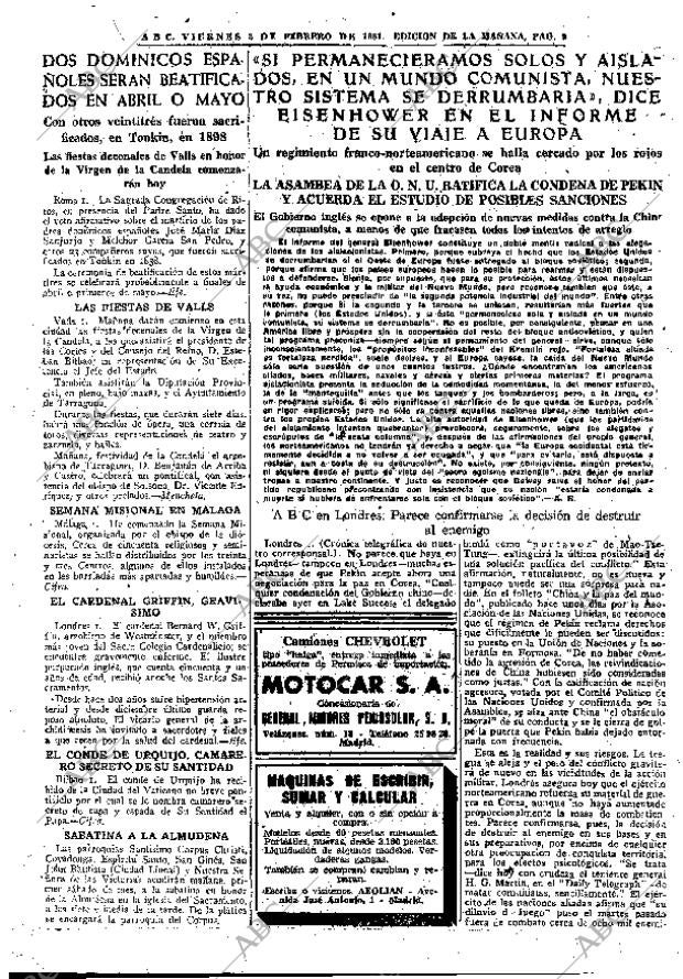 ABC MADRID 02-02-1951 página 9