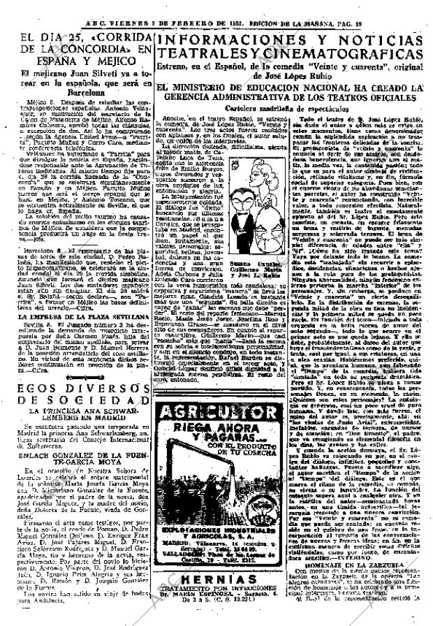 ABC MADRID 09-02-1951 página 19