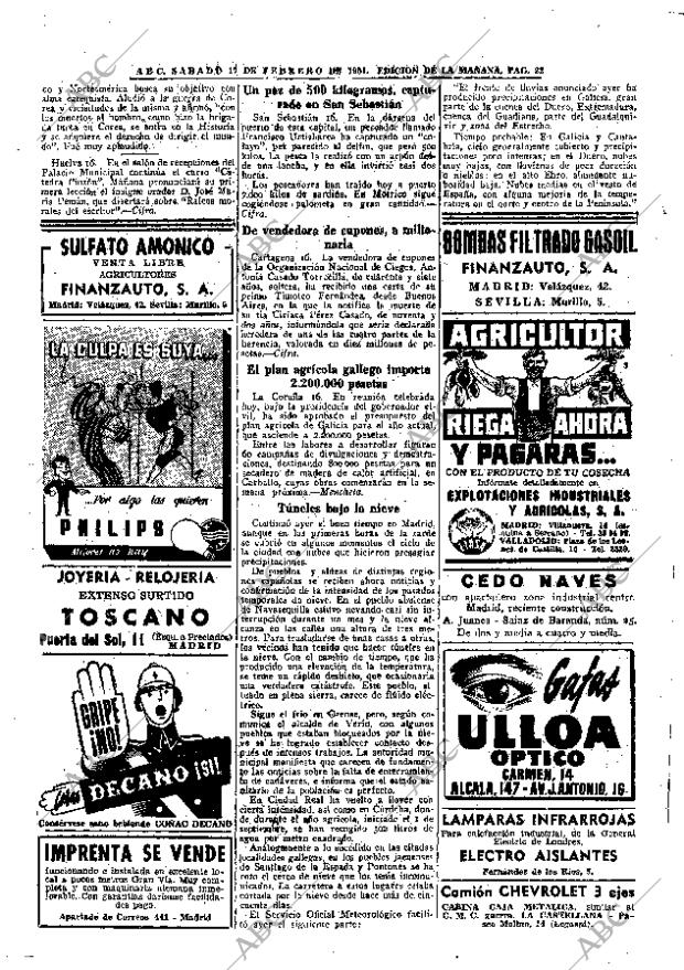 ABC MADRID 17-02-1951 página 22