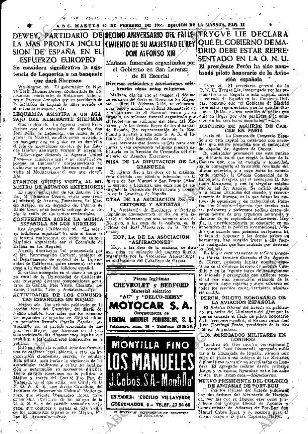 ABC MADRID 27-02-1951 página 21
