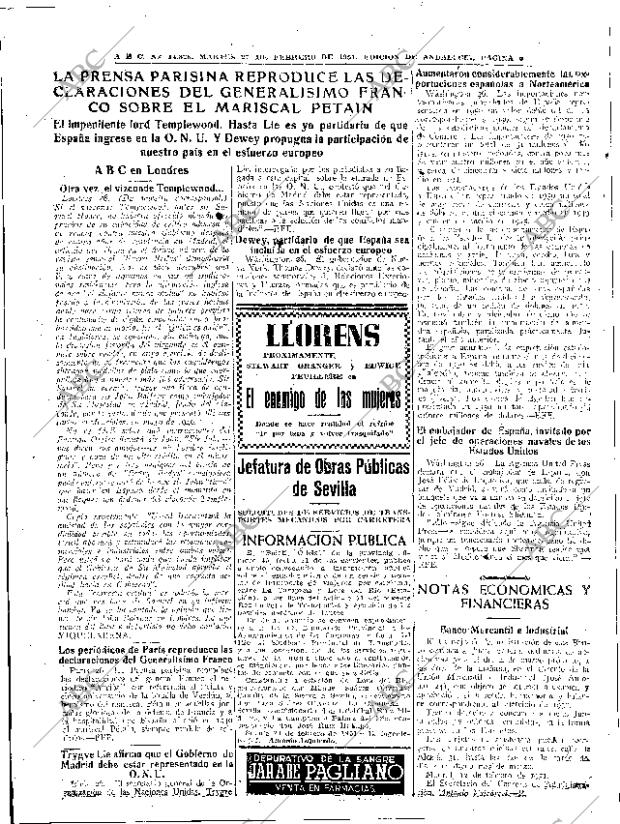 ABC SEVILLA 27-02-1951 página 8