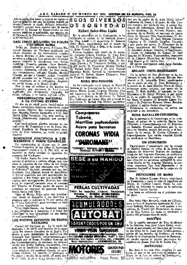 ABC MADRID 31-03-1951 página 14