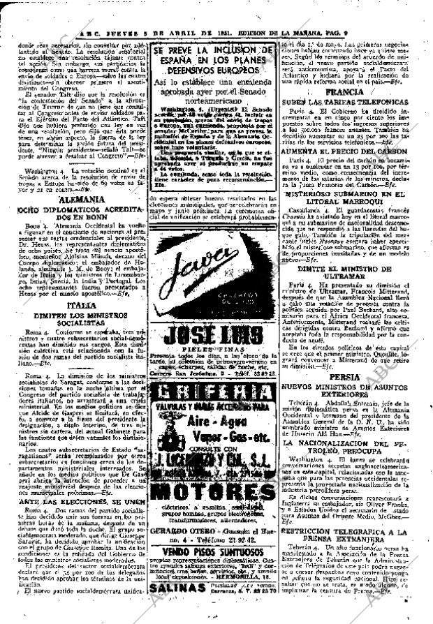 ABC MADRID 05-04-1951 página 9