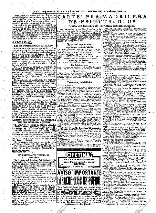 ABC MADRID 11-04-1951 página 20