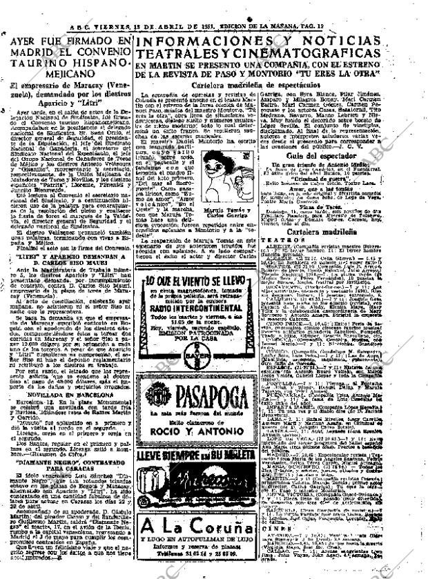 ABC MADRID 13-04-1951 página 19
