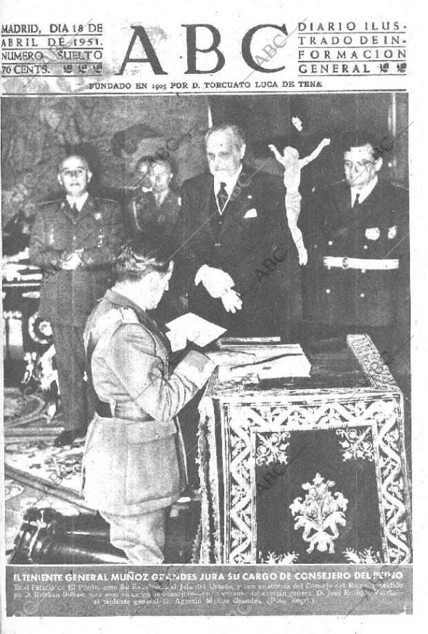 ABC MADRID 18-04-1951 página 1