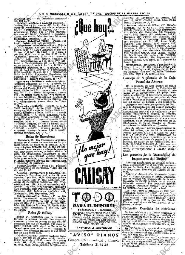 ABC MADRID 18-04-1951 página 14